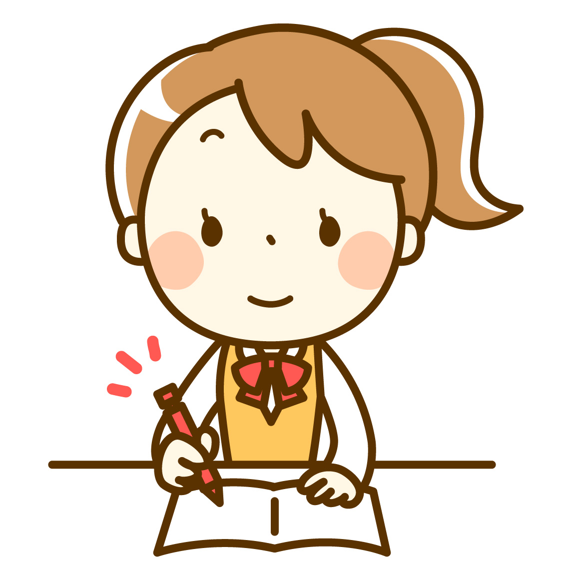 他塾に通いながらパレットのスポット受講を活用する女子生徒のイラスト